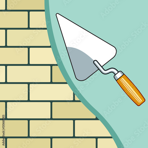 Plastering the brick wall