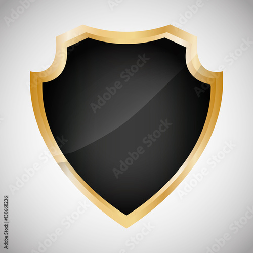 shield metallic finish icon image vector illustration design 