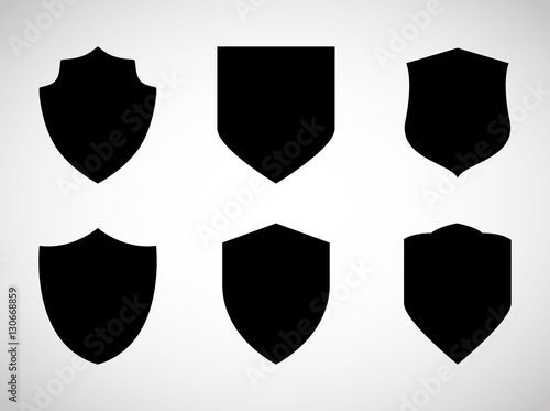 assorted shield silhouette icons image vector illustration design 