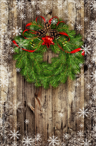 Christmas wreath from pine ...