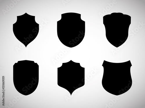 assorted shield silhouette icons image vector illustration design 