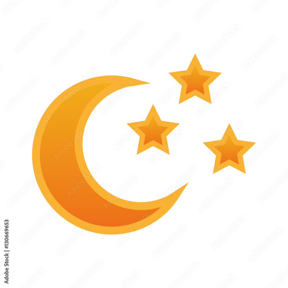 moon and stars icon over white background. colorful design. vector illustration moon and stars icon over white background. colorful design. vector illustration