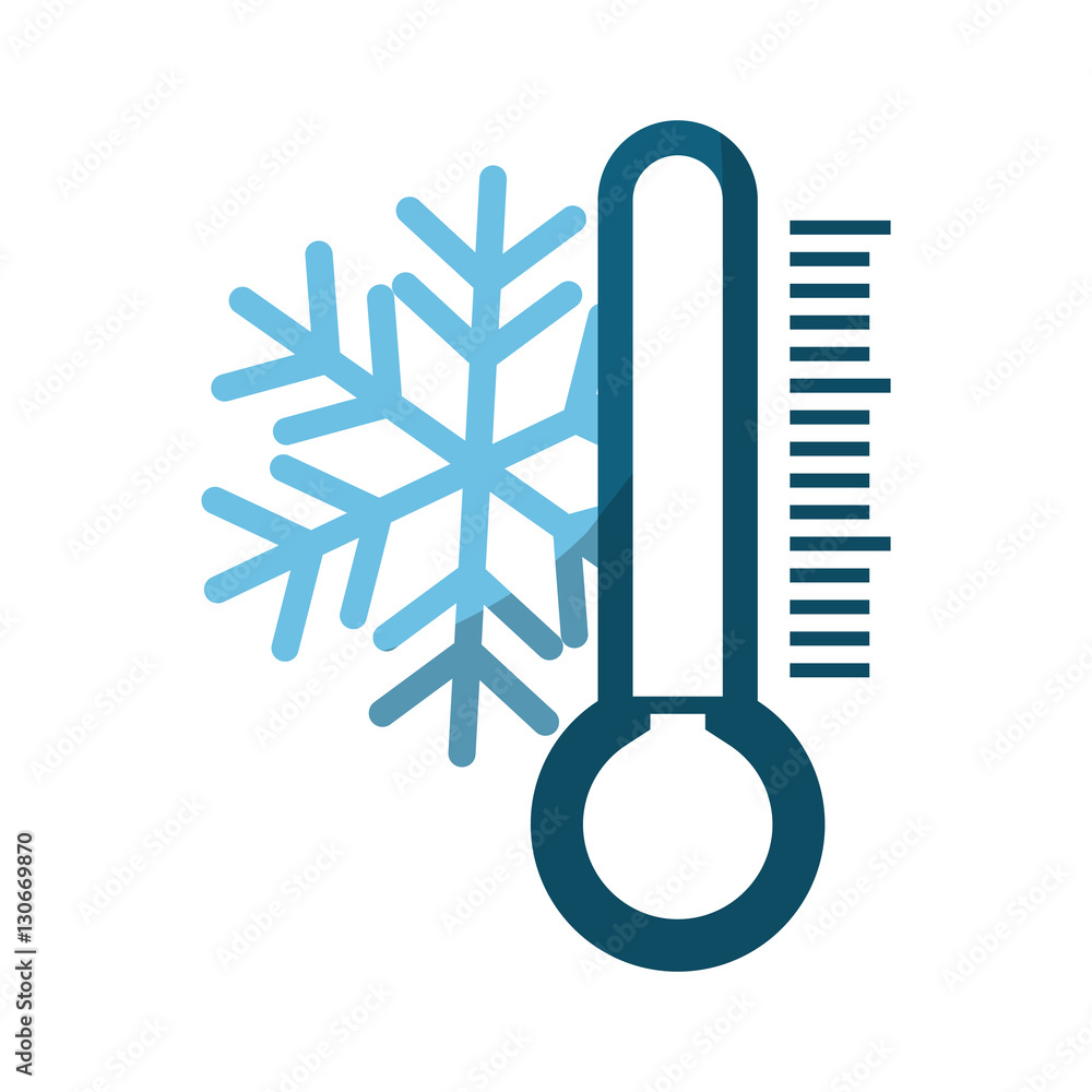 winter snowflake and thermometer icon over white background. colorful design. vector illustration winter snowflake and thermometer icon over white background. colorful design. vector illustration