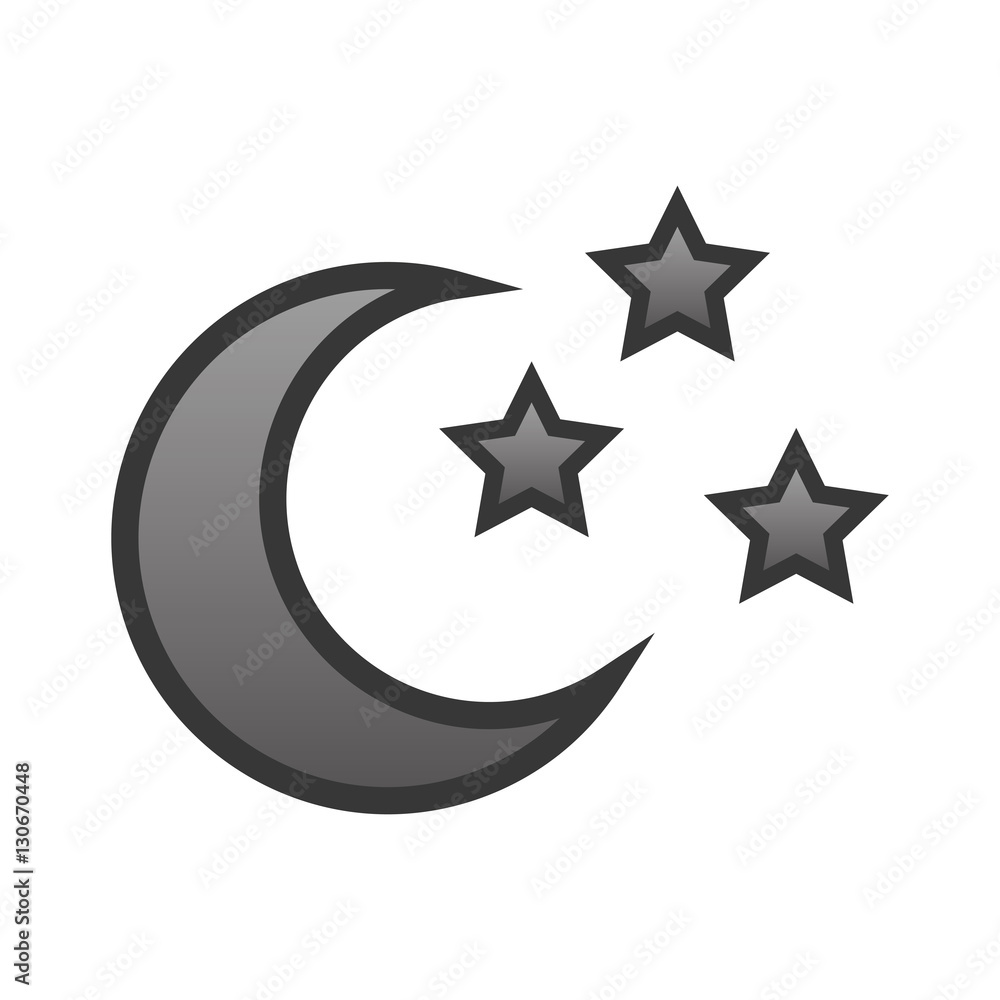 moon and stars icon over white background. vector illustration moon and stars icon over white background. vector illustration