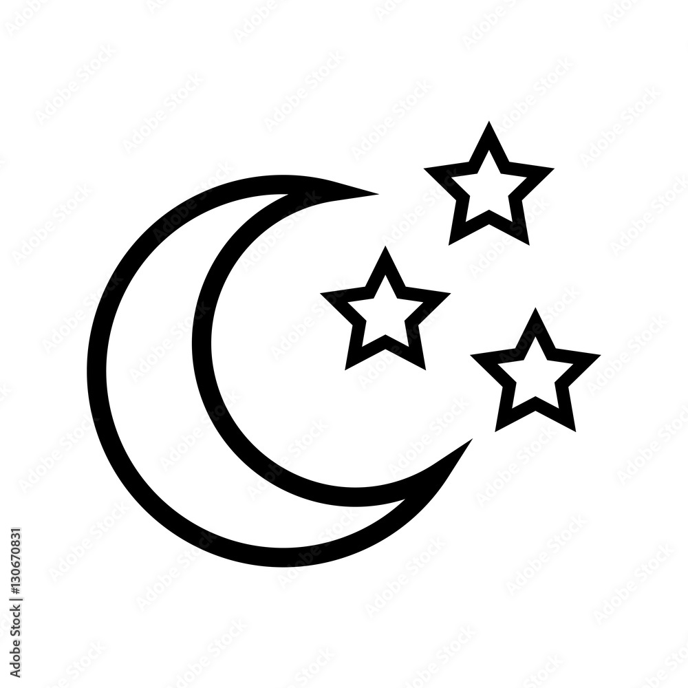 moon and stars icon over white background. vector illustration moon and stars icon over white background. vector illustration