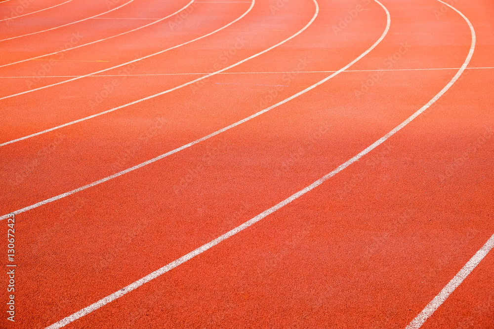 Running track and curve of the track