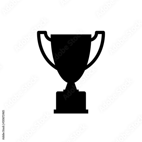 Champion cup icon. Trophy silhouette. Black icon isolated on white background. Simple icon. Web site page and mobile app design element.