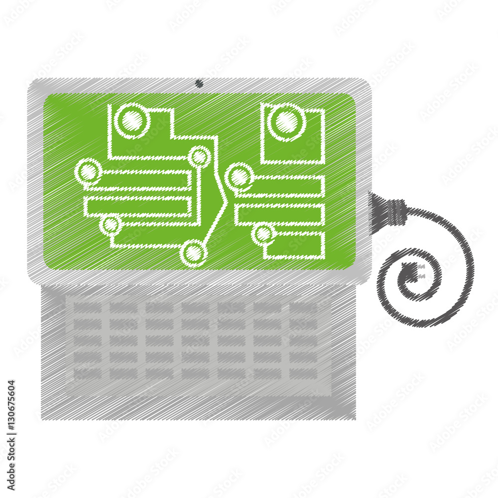 drawing laptop technology circuit electronic cable design vector illustration eps 10 drawing laptop technology circuit electronic cable design vector illustration eps 10