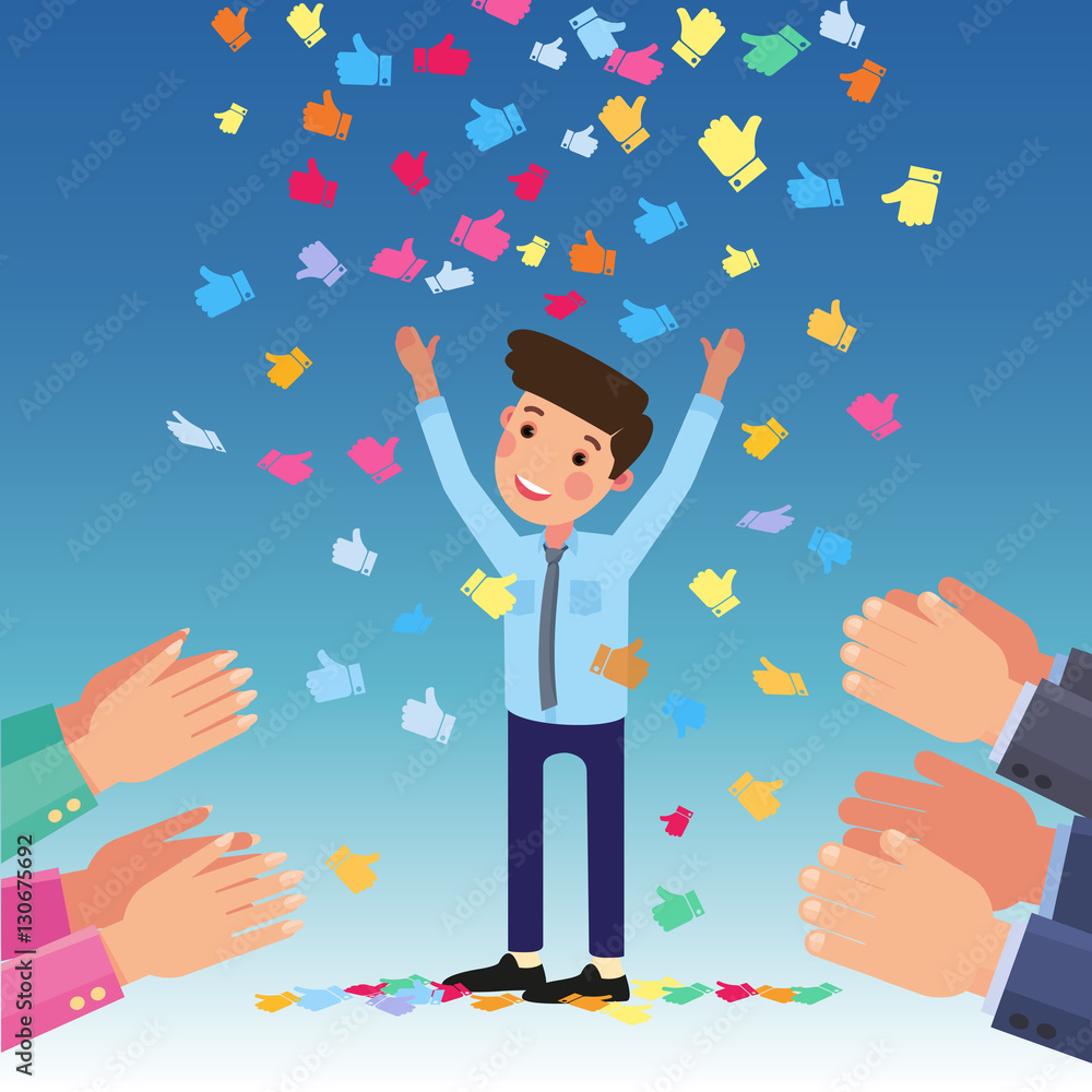 Vector concept applause winner like social Vector concept applause winner like social