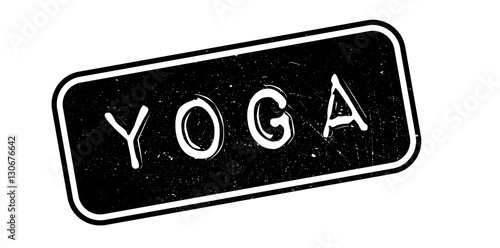 Yoga rubber stamp. Grunge design with dust scratches. Effects can be easily removed for a clean, crisp look. Color is easily changed.