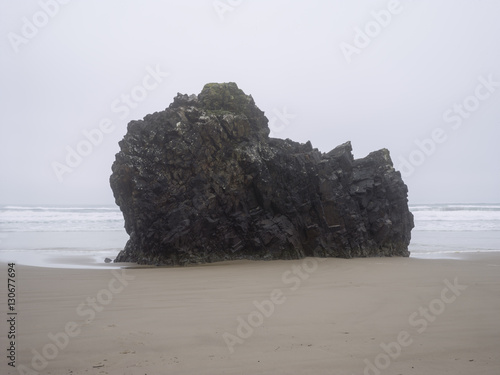 Sea stack at shoreline 