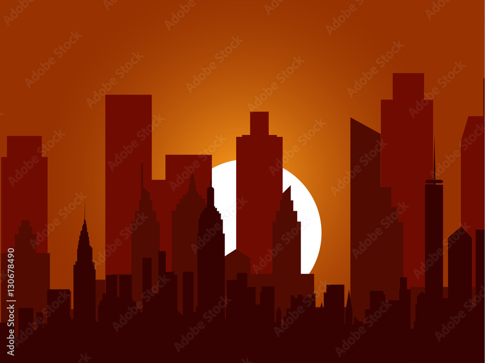 City skyline vector illustration.