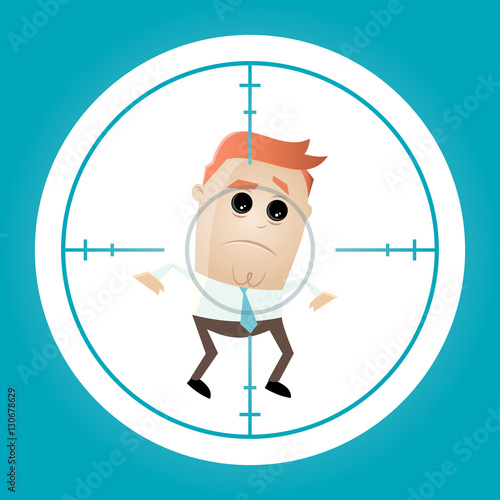 businessman in crosshairs cartoon clipart
