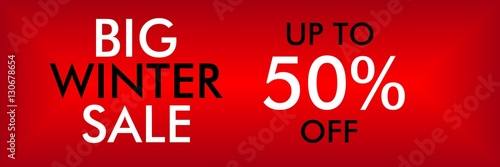 BIG WINTER SALE text on red background