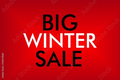 BIG WINTER SALE text on red background