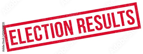 Election Results rubber stamp. Grunge design with dust scratches. Effects can be easily removed for a clean, crisp look. Color is easily changed.