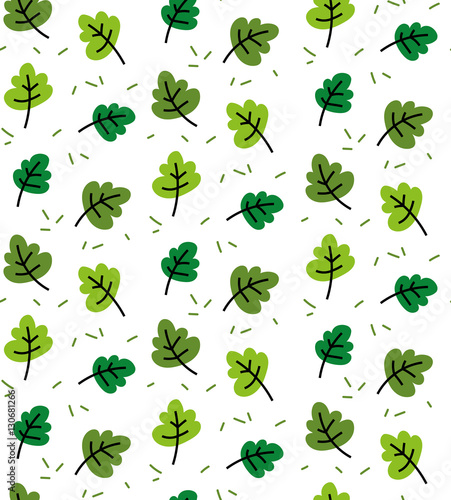 Seamless pattern with the leaves. Use for wallpaper, pattern fills, web page background, surface textures, child's drawing.