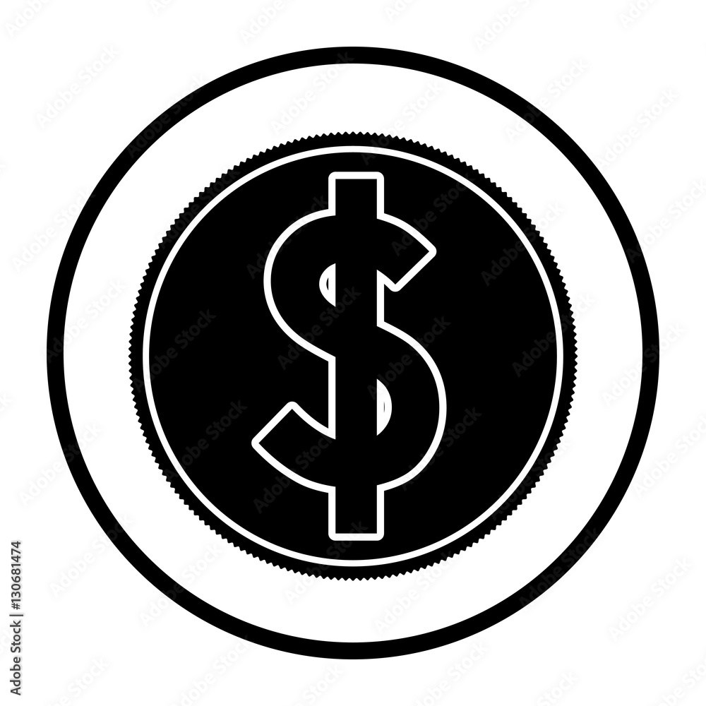 Coin icon. Money financial item commerce market and buy theme. Isolated design. Vector illustration Coin icon. Money financial item commerce market and buy theme. Isolated design. Vector illustration