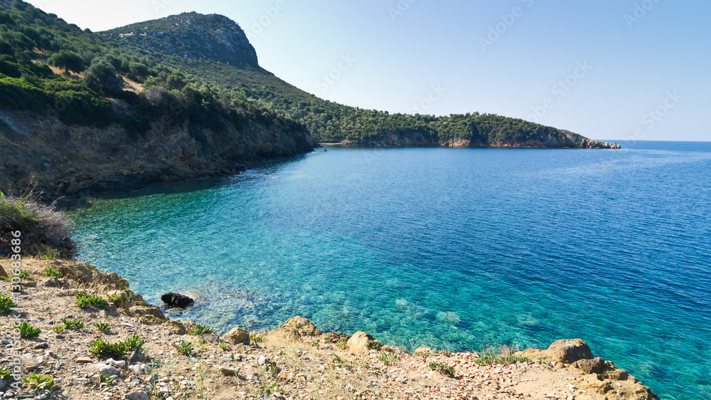 Beautiful greek island coast perfect for diving, Macedonia, Greece