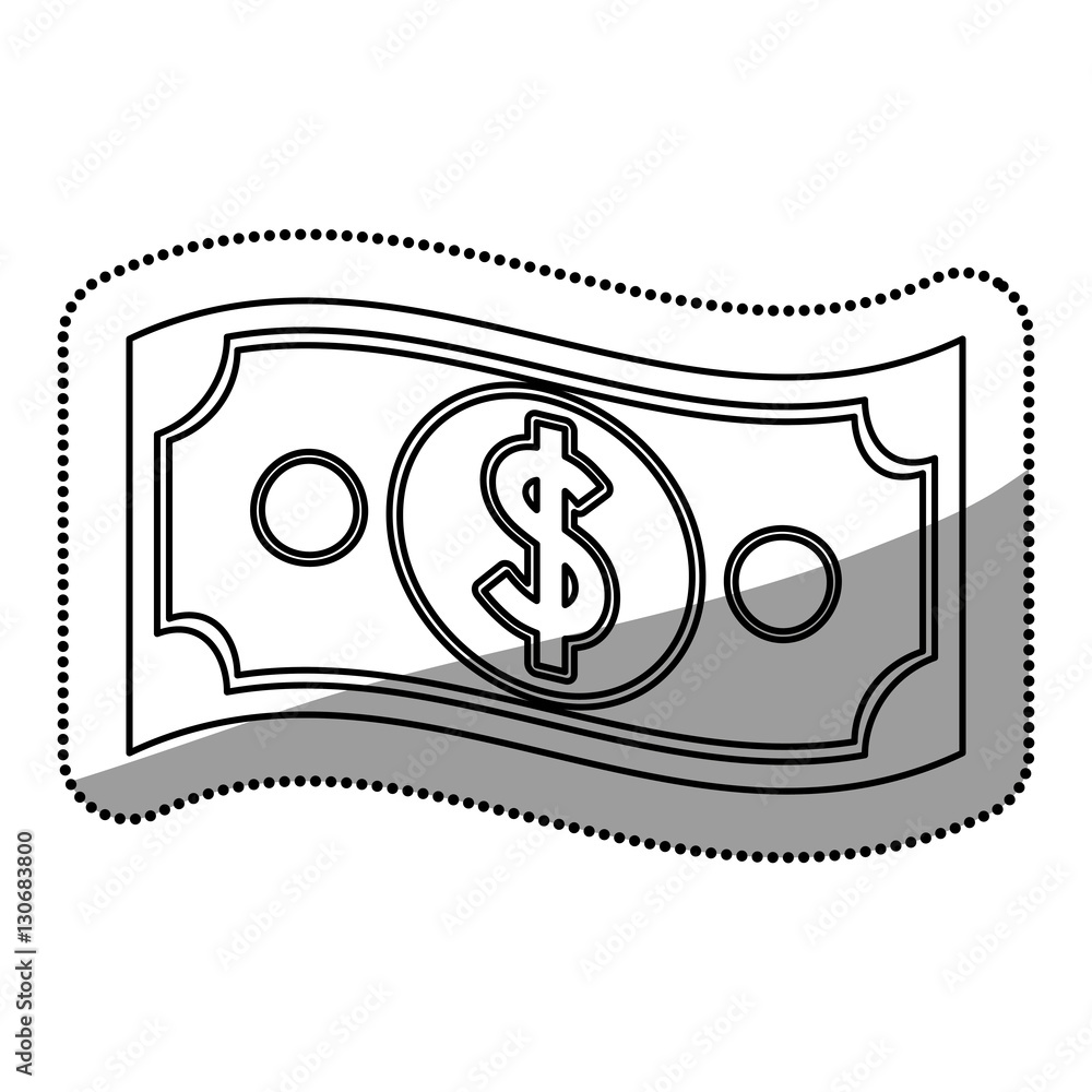 Bill icon. Money financial item commerce market and buy theme. Isolated design. Vector illustration