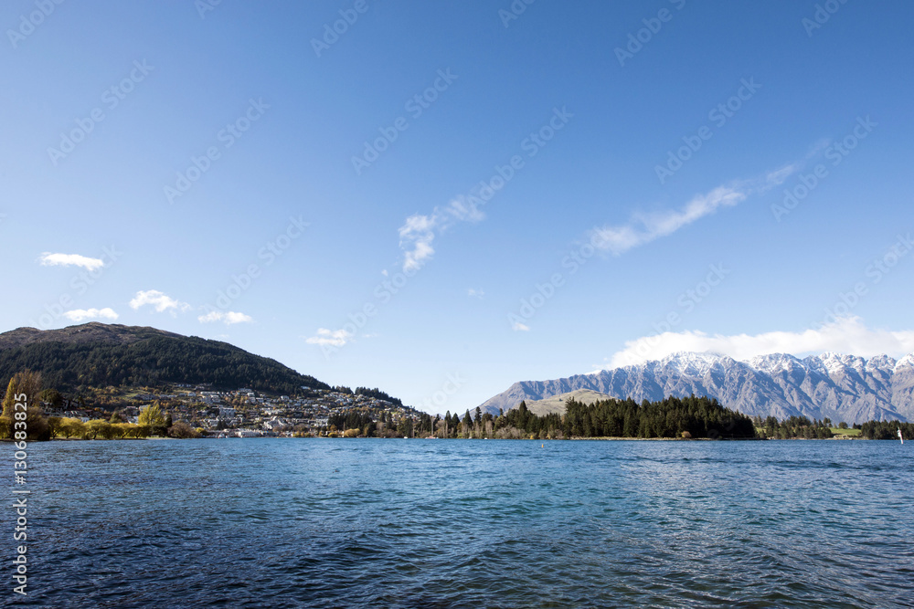 Lake Wakatipu,View of Queenstown, Queenstown, South Island, New Zealand