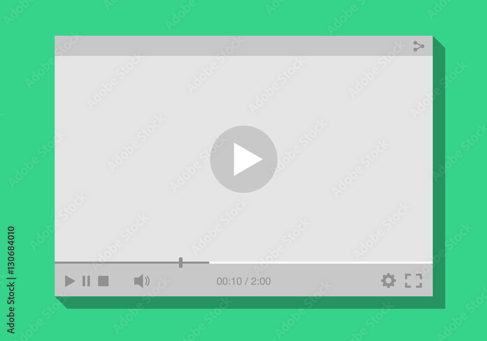 video player interface, mock-up for web and mobile apps. Flat style. Vector illustration, EPS10. video player interface, mock-up for web and mobile apps. Flat style. Vector illustration, EPS10.