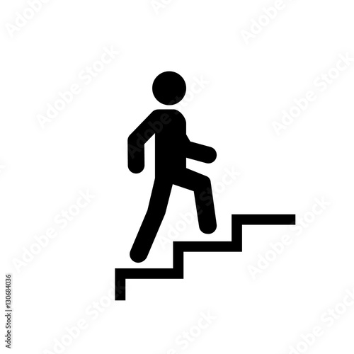 Upstairs icon sign. Career Symbol. flat design. Vector illustration.