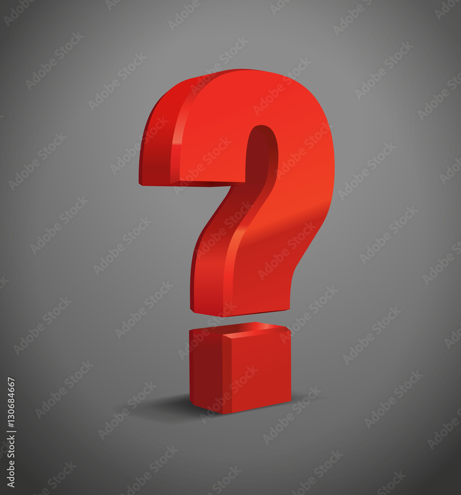 Question red sign, sale background, object 3D. Eps10, Isolated Vector. Question red sign, sale background, object 3D. Eps10, Isolated Vector.