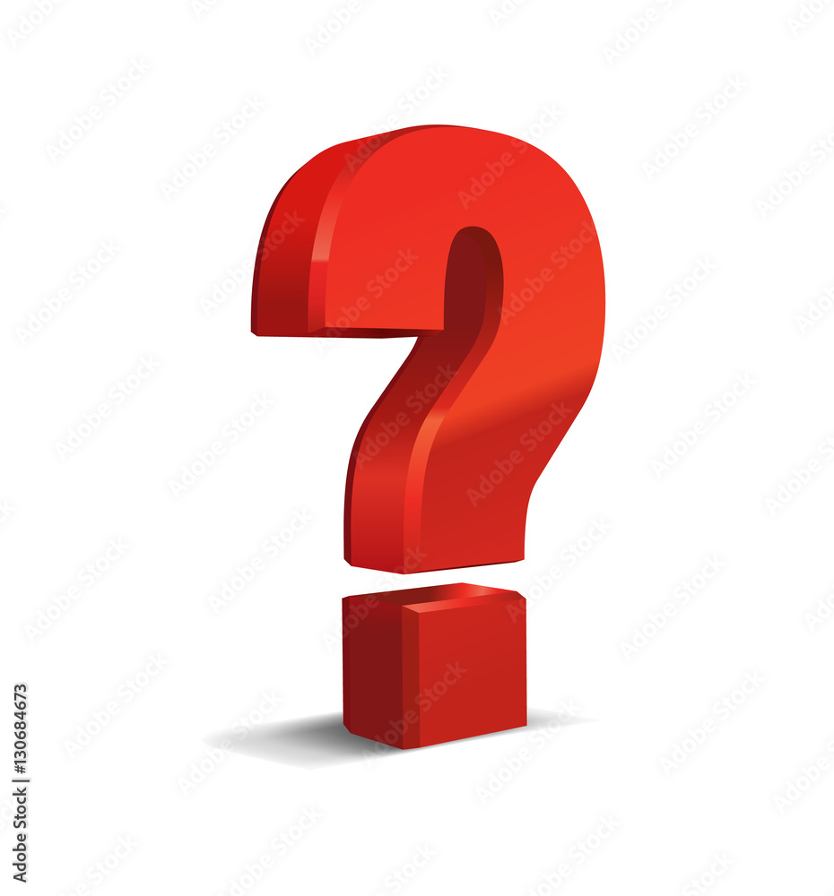 Question red sign, sale background, object 3D. Eps10, Isolated Vector. Question red sign, sale background, object 3D. Eps10, Isolated Vector.