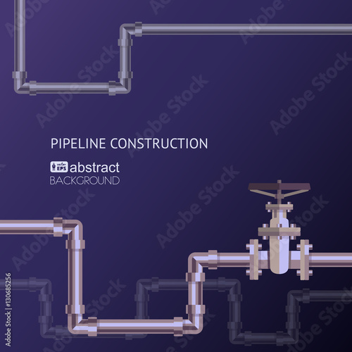 Abstract vertical background with flat designed pipeline