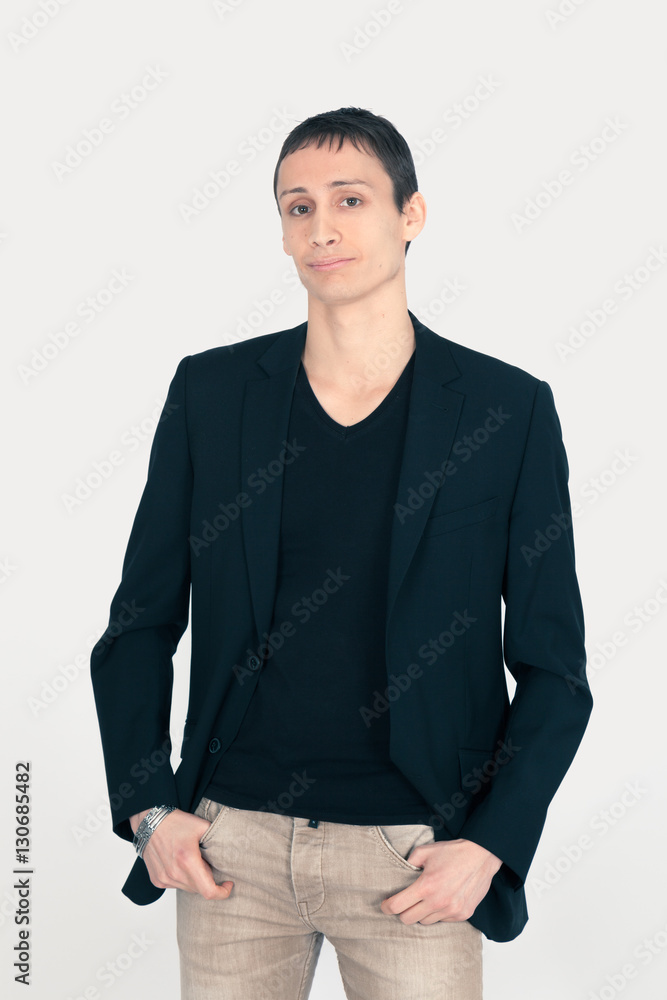 Handsome man doing different expressions in different sets of clothes: love Handsome man doing different expressions in different sets of clothes: love