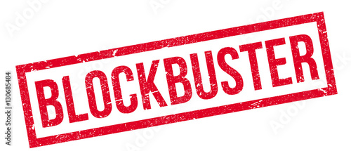 Blockbuster rubber stamp. Grunge design with dust scratches. Effects can be easily removed for a clean, crisp look. Color is easily changed.