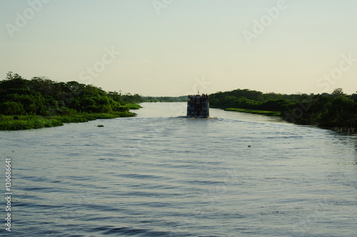 Cruise boat on the Amazon river.