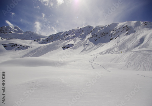 Snowy peaks in the European Alps photo