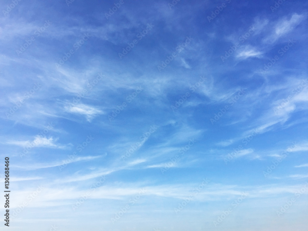 Fantastic soft white cloud against blue sky background, soft foc