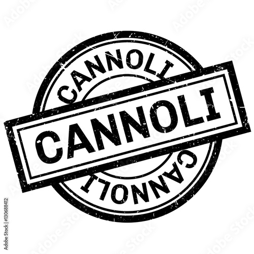Cannoli rubber stamp. Grunge design with dust scratches. Effects can be easily removed for a clean, crisp look. Color is easily changed.