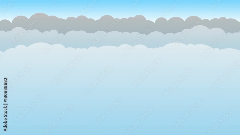 Blue Cloud Background Loop. Animated 60fps blue cloud background to