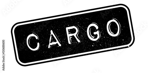 Cargo rubber stamp. Grunge design with dust scratches. Effects can be easily removed for a clean, crisp look. Color is easily changed.