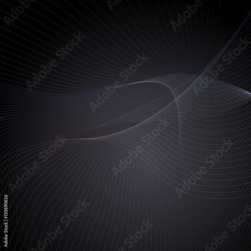 Dark color abstract background in minimalist style made from colorful lines, waves. Business concept for cover decoration of brochure, flyer or report.