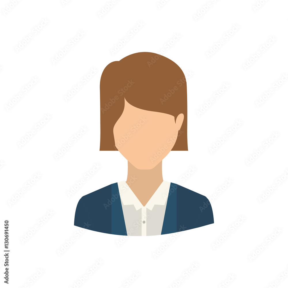 Woman icon. Girl female avatar person people and human theme. Isolated design. Vector illustration
