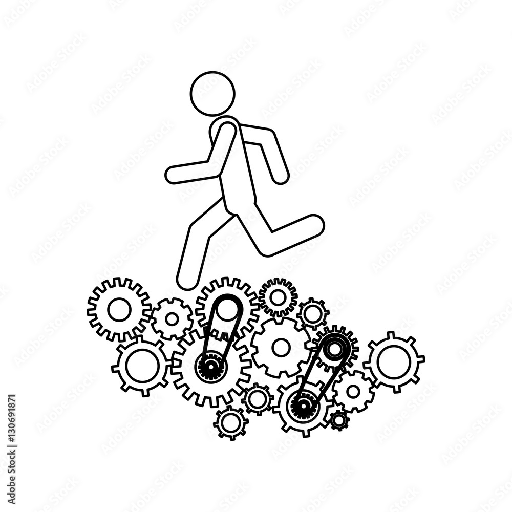 Gear and businessperson icon. Teamwork people corporate and workforce theme. Isolated design. Vector illustration Gear and businessperson icon. Teamwork people corporate and workforce theme. Isolated design. Vector illustration