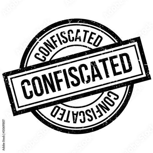 Confiscated rubber stamp. Grunge design with dust scratches. Effects can be easily removed for a clean, crisp look. Color is easily changed.
