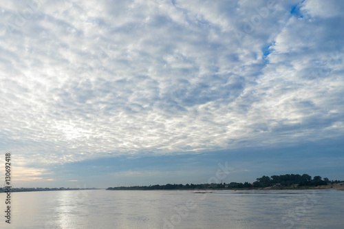 landscape river and the sky with clouds © prariwatstock