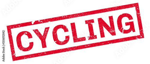 Cycling rubber stamp. Grunge design with dust scratches. Effects can be easily removed for a clean, crisp look. Color is easily changed.