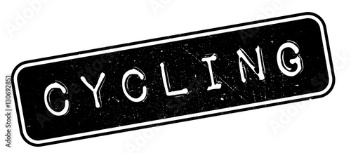 Cycling rubber stamp. Grunge design with dust scratches. Effects can be easily removed for a clean, crisp look. Color is easily changed.