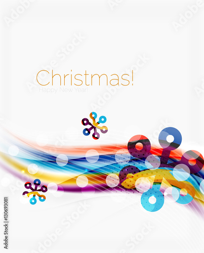 Christmas and New Year business wave template