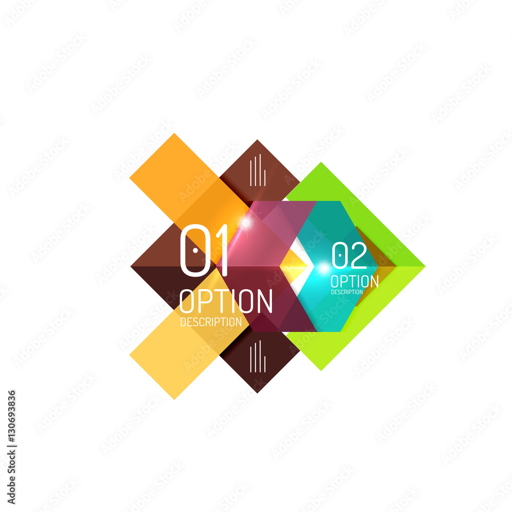 Geometric abstract composition with text and options Geometric abstract composition with text and options