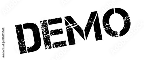 Demo rubber stamp. Grunge design with dust scratches. Effects can be easily removed for a clean, crisp look. Color is easily changed.