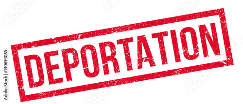 Deportation rubber stamp. Grunge design with dust scratches. Effects can be easily removed for a clean, crisp look. Color is easily changed.
