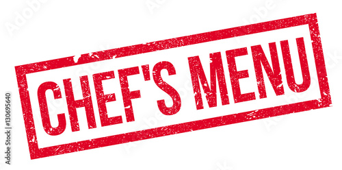 Chef'S Menu rubber stamp. Grunge design with dust scratches. Effects can be easily removed for a clean, crisp look. Color is easily changed.